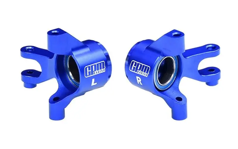 Aluminium 7075 Alloy Front Steering Blocks With Oversize Bearing For Traxxas 1:16 Mini Maxx 4Wd 107154-1 / Mini Xrt Vxl-3S 108076-1 Monster Truck Upgrades - Blue 1