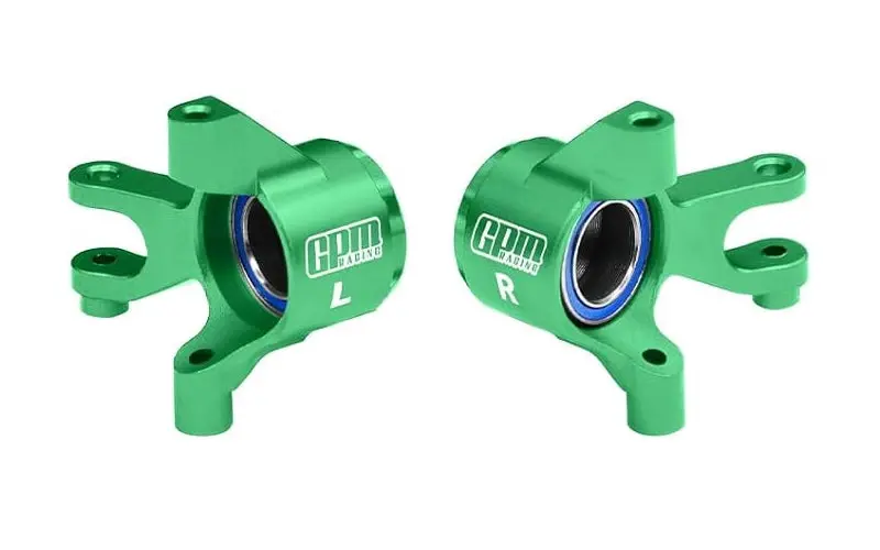 Aluminium 7075 Alloy Front Steering Blocks With Oversize Bearing For Traxxas 1:16 Mini Maxx 4Wd 107154-1 / Mini Xrt Vxl-3S 108076-1 Monster Truck Upgrades - Green 1