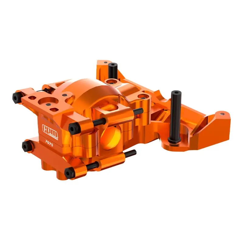 Aluminium 7075 Alloy Front Upper And Lower Bulkhead For Traxxas 1:16 Mini Maxx 4Wd 107154-1 / Mini Xrt Vxl-3S 108076-1 Monster Truck Upgrades - Orange 1