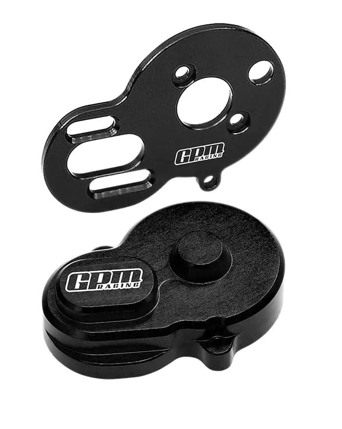 Aluminium 7075 Alloy Motor Plate & Rear Main Gear Cover For Losi 1:24 Micro-B 2Wd Buggy Rtr-Los00007 / 1:28 Micro-T 2S 2Wd Rtr Stadium Truck-Los-1392 Upgrades - Black 1