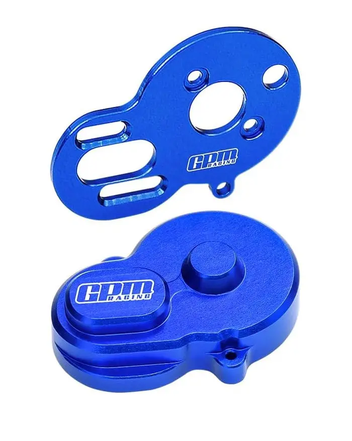 Aluminium 7075 Alloy Motor Plate & Rear Main Gear Cover For Losi 1:24 Micro-B 2Wd Buggy Rtr-Los00007 / 1:28 Micro-T 2S 2Wd Rtr Stadium Truck-Los-1392 Upgrades - Blue 1