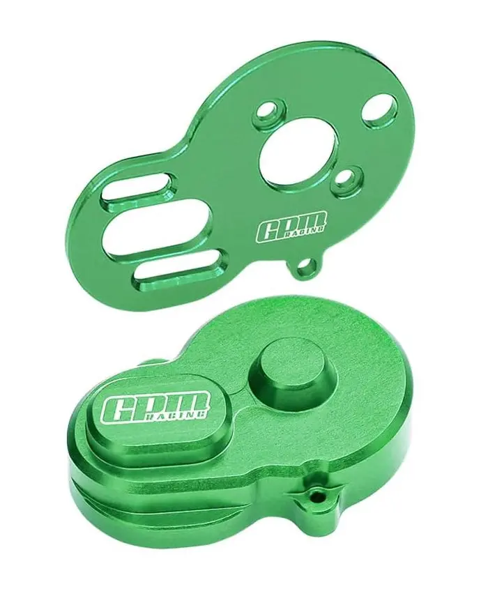 Aluminium 7075 Alloy Motor Plate & Rear Main Gear Cover For Losi 1:24 Micro-B 2Wd Buggy Rtr-Los00007 / 1:28 Micro-T 2S 2Wd Rtr Stadium Truck-Los-1392 Upgrades - Green 1