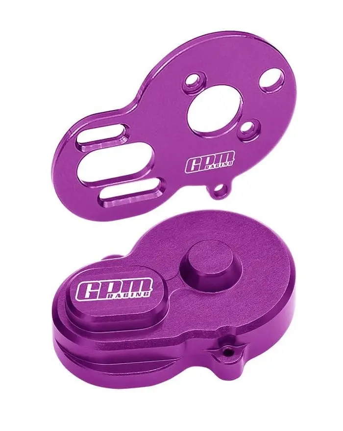 Aluminium 7075 Alloy Motor Plate & Rear Main Gear Cover For Losi 1:24 Micro-B 2Wd Buggy Rtr-Los00007 / 1:28 Micro-T 2S 2Wd Rtr Stadium Truck-Los-1392 Upgrades - Purple 1