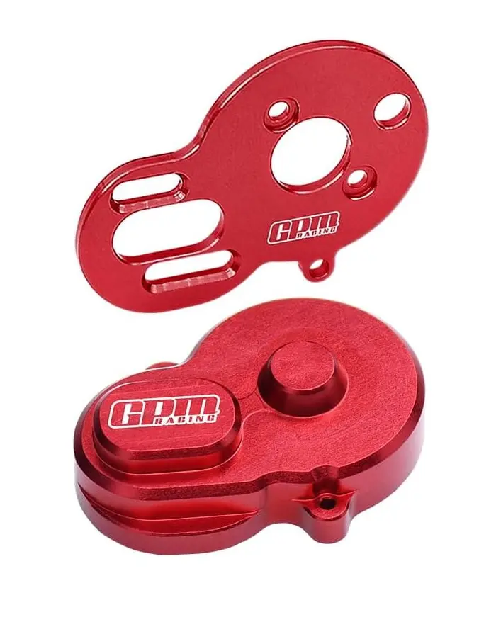 Aluminium 7075 Alloy Motor Plate & Rear Main Gear Cover For Losi 1:24 Micro-B 2Wd Buggy Rtr-Los00007 / 1:28 Micro-T 2S 2Wd Rtr Stadium Truck-Los-1392 Upgrades - Red 1