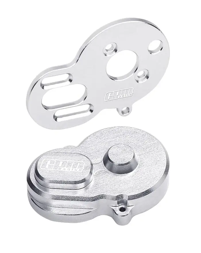 Aluminium 7075 Alloy Motor Plate & Rear Main Gear Cover For Losi 1:24 Micro-B 2Wd Buggy Rtr-Los00007 / 1:28 Micro-T 2S 2Wd Rtr Stadium Truck-Los-1392 Upgrades - Silver 1