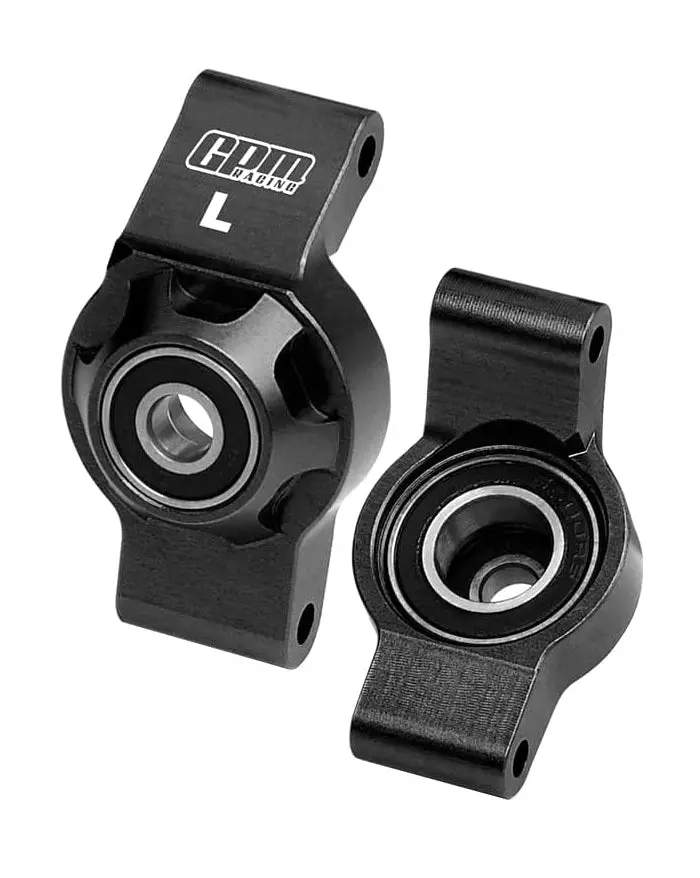 Aluminium 7075 Alloy Rear Hub Stub Axle Carriers With Oversize Bearing For Traxxas 1:16 Mini Maxx 4Wd 107154-1 / Mini Xrt Vxl-3S 108076-1 Monster Truck Upgrades - Black 1