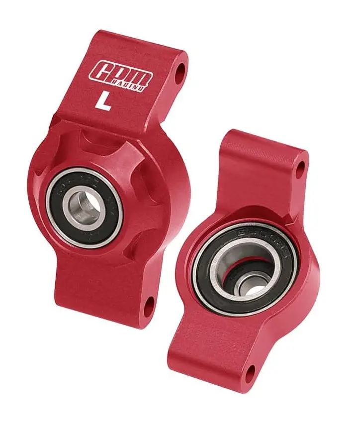 Aluminium 7075 Alloy Rear Hub Stub Axle Carriers With Oversize Bearing For Traxxas 1:16 Mini Maxx 4Wd 107154-1 / Mini Xrt Vxl-3S 108076-1 Monster Truck Upgrades - Red 1