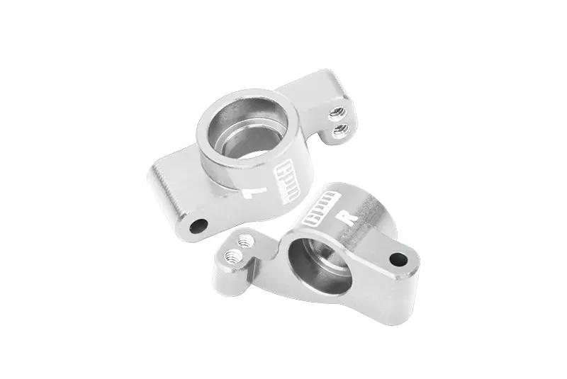 Aluminium 7075 Alloy Rear Hubs For Losi 1:24 Micro-B 2Wd Buggy Rtr-Los00007 / 1:28 Micro-T 2S 2Wd Rtr Stadium Truck-Los-1392 Upgrades - Silver 1