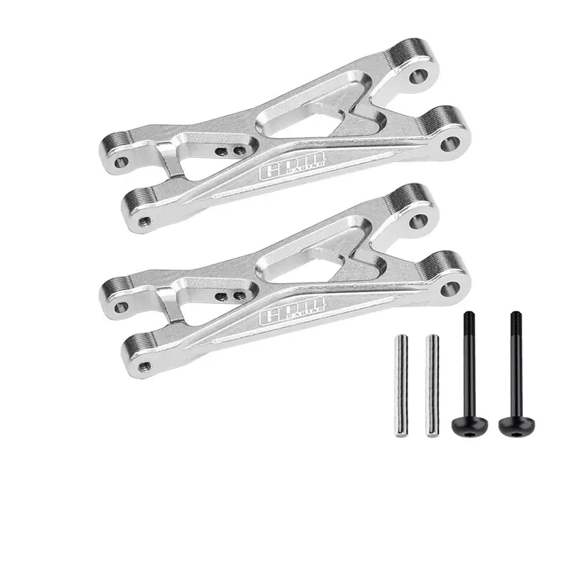 Aluminium 7075 Alloy Rear Lower Arms For Losi 1:24 Micro-B 2Wd Buggy Rtr-Los00007 / 1:28 Micro-T 2S 2Wd Rtr Stadium Truck-Los-1392 Upgrades - Silver 1