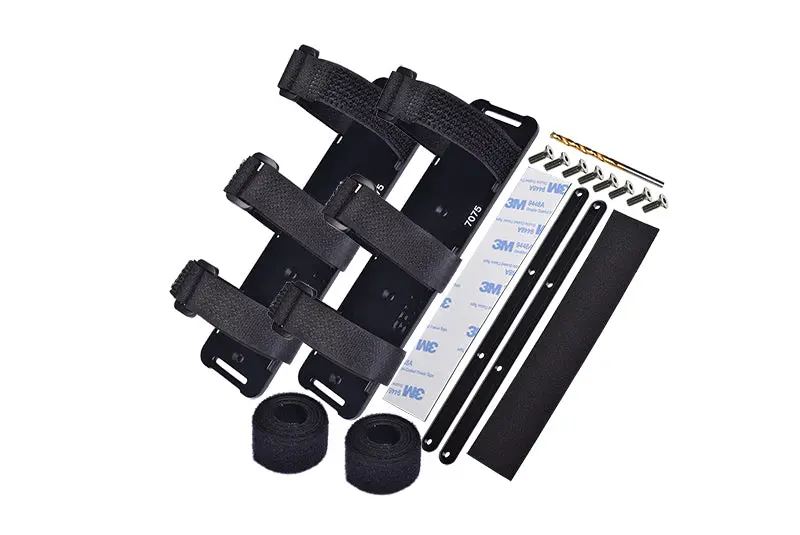 Aluminium 7075-T6 Battery Hold-Down Set For Traxxas 1:5 Xrt 8S Monster Truck 78086-4 / 1:6 Funco Pro Scale 2Wd Sand Car 8S-109076-4 Upgrades - Black 1
