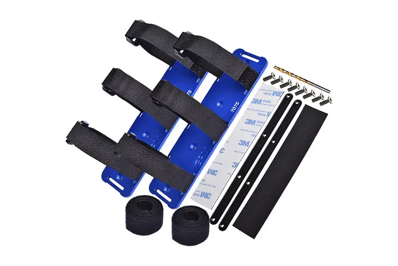 Aluminium 7075-T6 Battery Hold-Down Set For Traxxas 1:5 Xrt 8S Monster Truck 78086-4 / 1:6 Funco Pro Scale 2Wd Sand Car 8S-109076-4 Upgrades - Blue 1