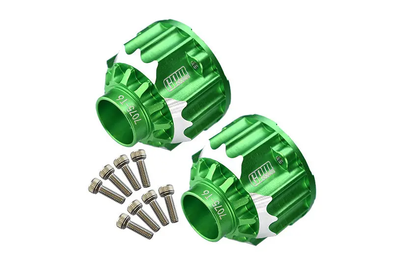 Aluminium 7075-T6 Front + Rear Differential Case For Traxxas 1:5 X Maxx 6S / X Maxx 8S / Xrt 8S / 1:6 Sand Car 8S Upgrades - Green 1