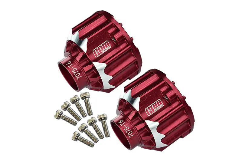 Aluminium 7075-T6 Front + Rear Differential Case For Traxxas 1:5 X Maxx 6S / X Maxx 8S / Xrt 8S / 1:6 Sand Car 8S Upgrades - Red 1