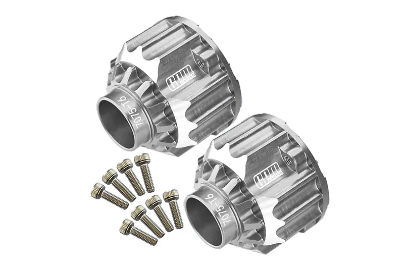 Aluminium 7075-T6 Front + Rear Differential Case For Traxxas 1:5 X Maxx 6S / X Maxx 8S / Xrt 8S / 1:6 Sand Car 8S Upgrades - Silver 1