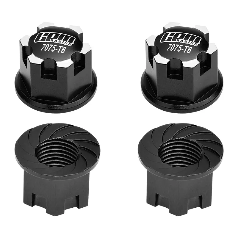 Aluminium 7075-T6 Wheel Lock For Traxxas 1:8 4Wd Sledge / 1:5 X Maxx 6S / X Maxx 8S / Xrt 8S / 1:6 Sand Car 8S / 1:10 E-Revo 2.0 Vxl / 1:10 Maxx With Widemaxx - 4Pc Set Black 1