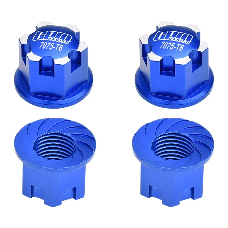 Aluminium 7075-T6 Wheel Lock For Traxxas 1:8 4Wd Sledge / 1:5 X Maxx 6S / X Maxx 8S / Xrt 8S / 1:6 Sand Car 8S / 1:10 E-Revo 2.0 Vxl / 1:10 Maxx With Widemaxx - 4Pc Set Blue 1