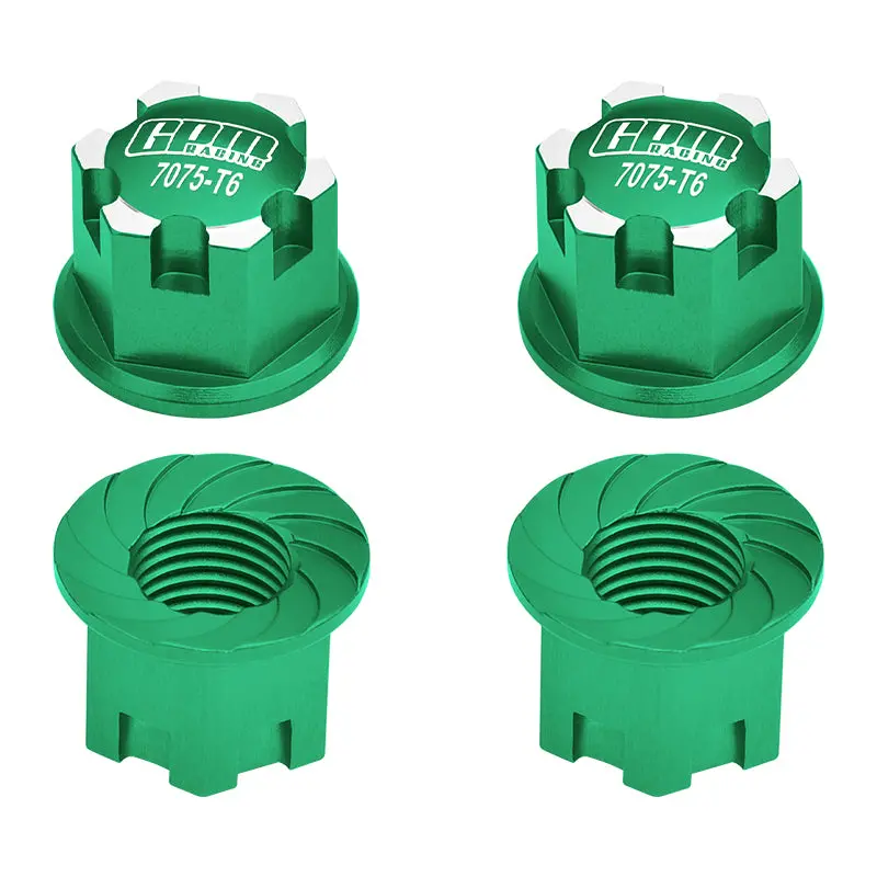 Aluminium 7075-T6 Wheel Lock For Traxxas 1:8 4Wd Sledge / 1:5 X Maxx 6S / X Maxx 8S / Xrt 8S / 1:6 Sand Car 8S / 1:10 E-Revo 2.0 Vxl / 1:10 Maxx With Widemaxx - 4Pc Set Green 1
