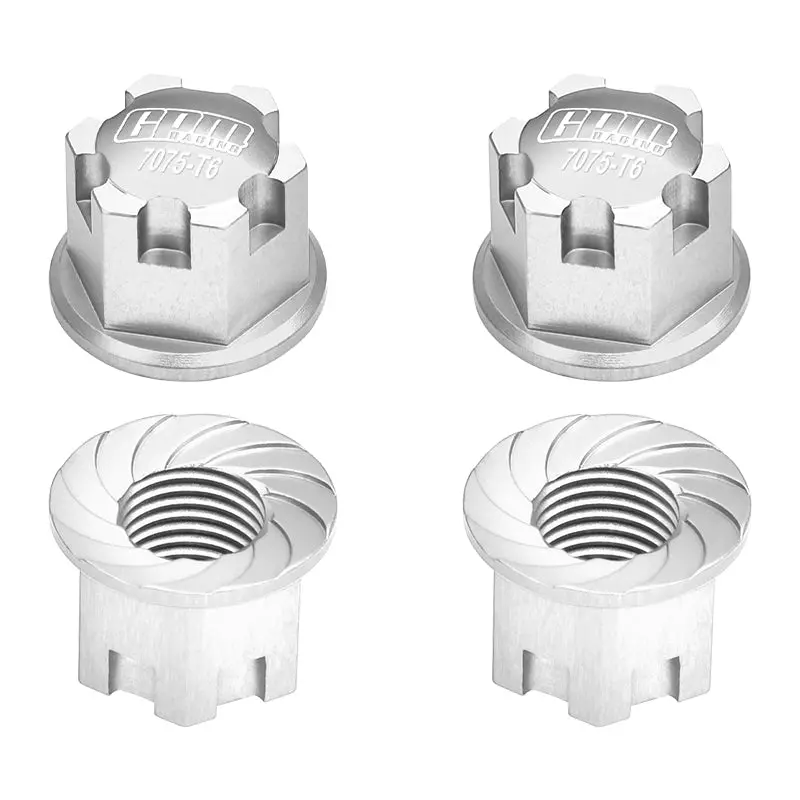 Aluminium 7075-T6 Wheel Lock For Traxxas 1:8 4Wd Sledge / 1:5 X Maxx 6S / X Maxx 8S / Xrt 8S / 1:6 Sand Car 8S / 1:10 E-Revo 2.0 Vxl / 1:10 Maxx With Widemaxx - 4Pc Set Silver 1