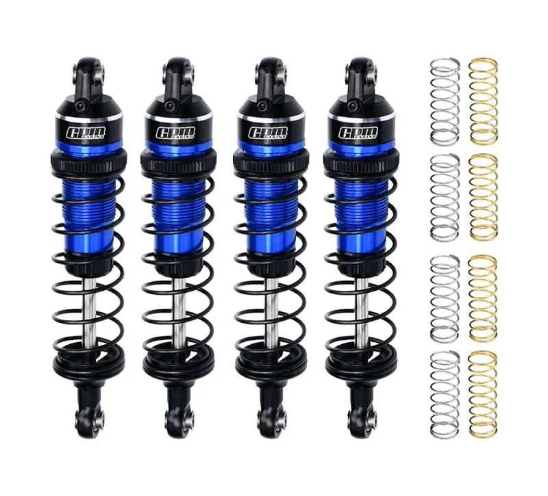 Aluminium Alloy Adjustable Shocks 87Mm 4Pc Front And Rear For Traxxas 1:16 Mini Maxx 4Wd 107154-1 / Mini Xrt Vxl-3S 108076-1 Monster Truck Upgrades - Blue 1