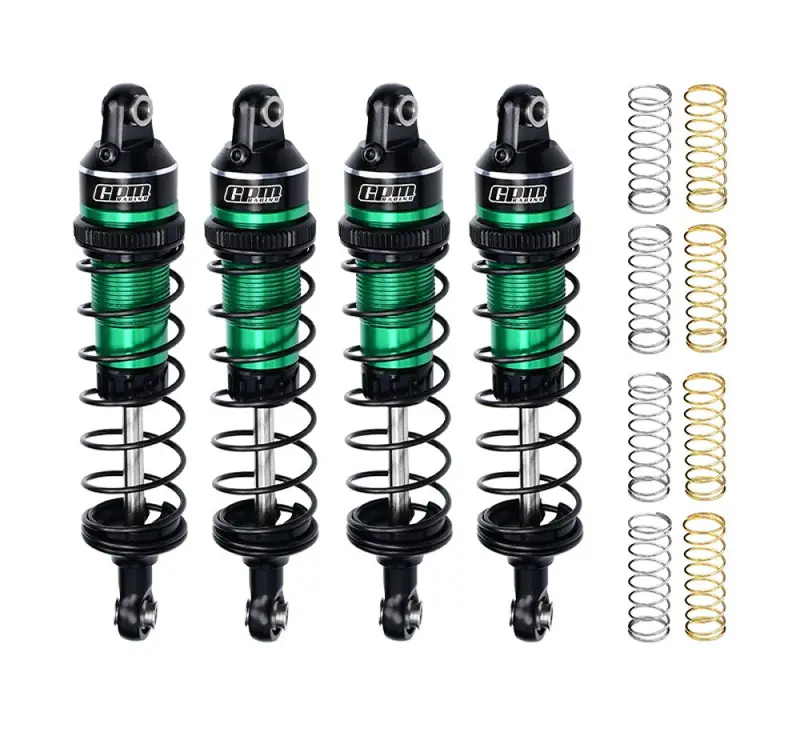 Aluminium Alloy Adjustable Shocks 87Mm 4Pc Front And Rear For Traxxas 1:16 Mini Maxx 4Wd 107154-1 / Mini Xrt Vxl-3S 108076-1 Monster Truck Upgrades - Green 1