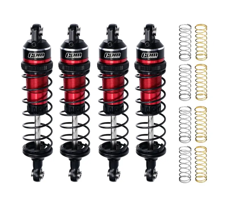 Aluminium Alloy Adjustable Shocks 87Mm 4Pc Front And Rear For Traxxas 1:16 Mini Maxx 4Wd 107154-1 / Mini Xrt Vxl-3S 108076-1 Monster Truck Upgrades - Red 1