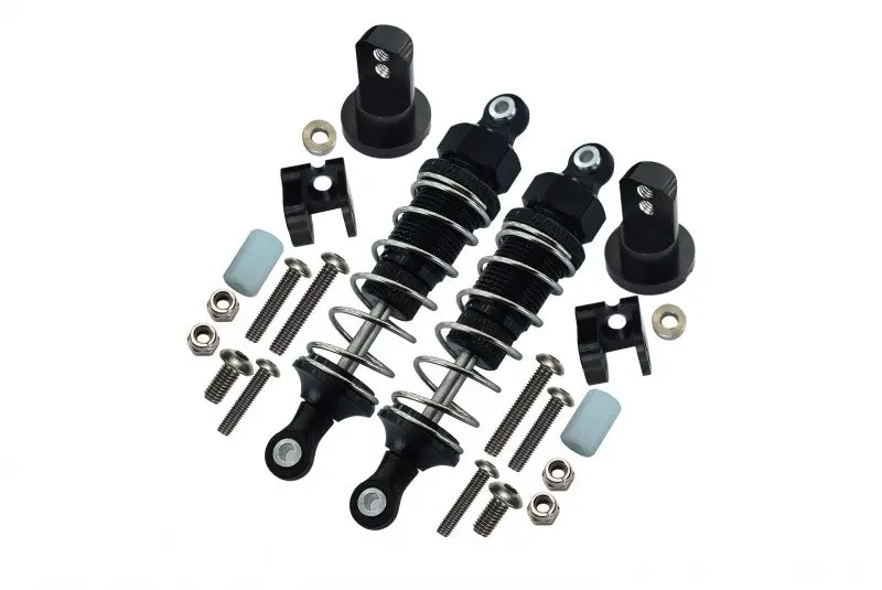 Aluminium Front Adjustable Spring  Damper (70Mm) & Protector Mount For 1/12 Tamiya R/C Lunch Box - 1Pr Set Black 1
