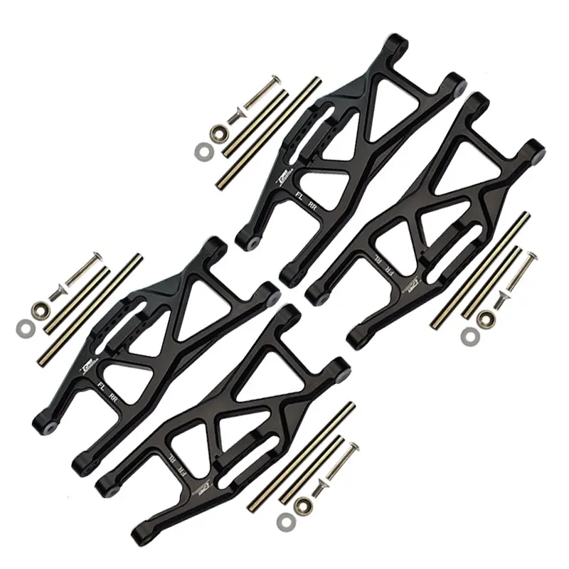 Aluminium Front And Rear Lower Arms For Traxxas 1/10 Maxx With Widemaxx Monster Truck 89086-4 - 28Pc Set Black 1