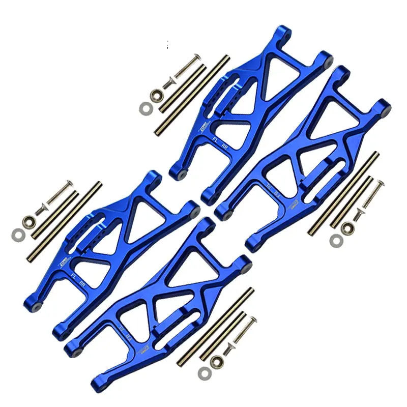 Aluminium Front And Rear Lower Arms For Traxxas 1/10 Maxx With Widemaxx Monster Truck 89086-4 - 28Pc Set Blue 1