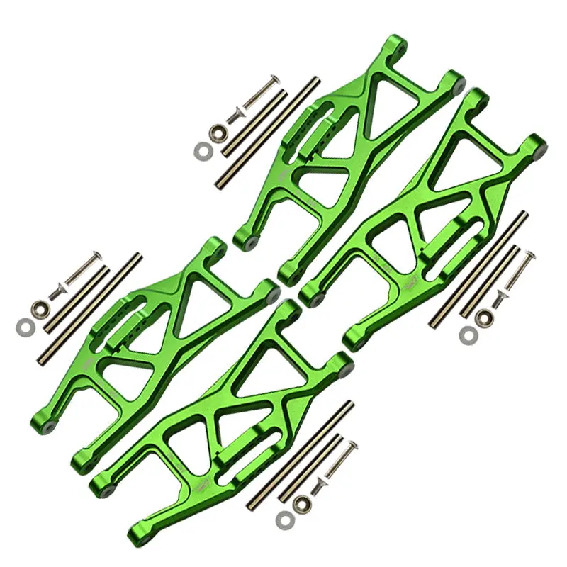 Aluminium Front And Rear Lower Arms For Traxxas 1/10 Maxx With Widemaxx Monster Truck 89086-4 - 28Pc Set Green 1