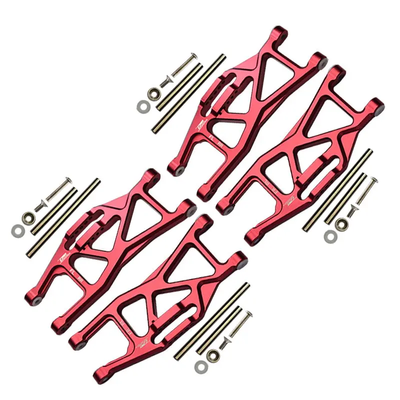 Aluminium Front And Rear Lower Arms For Traxxas 1/10 Maxx With Widemaxx Monster Truck 89086-4 - 28Pc Set Red 1