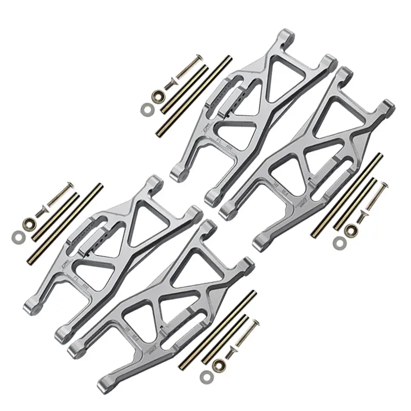 Aluminium Front And Rear Lower Arms For Traxxas 1/10 Maxx With Widemaxx Monster Truck 89086-4 - 28Pc Set Silver 1