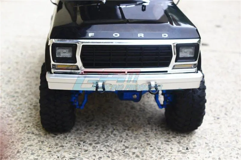 Aluminium Front Bumper Mount+D-Rings For Traxxas Trx-4 Ford Bronco (82046-4) - 1 Set Silver 1