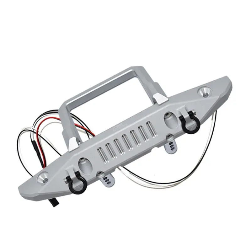 Aluminium Front Bumper With D-Rings For Axial 1/6 Scx6 Jeep Jlu Wrangler Axi05000 - 14Pc Set Silver 1