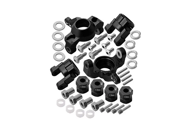 Aluminium Front C-Hub & Knuckle Arm (5 Degree Caster) For Axial 1:10 Rr10 Bomber / Wraith Rock Racer / Wraith Spawn Ax90045 Upgrade Parts - Black 1