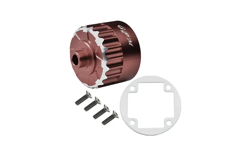 Aluminium Front, Center, Rear Diff Case For Losi 1:6 4Wd Super Baja Rey Los05013 / Super Baja Rey 2.0 Los05021 Upgrades - Brown 1