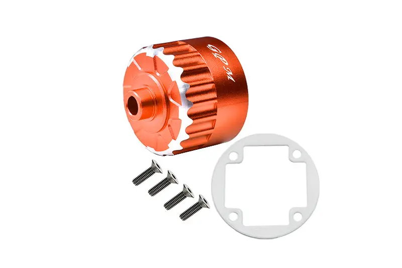 Aluminium Front, Center, Rear Diff Case For Losi 1:6 4Wd Super Baja Rey Los05013 / Super Baja Rey 2.0 Los05021 Upgrades - Orange 1