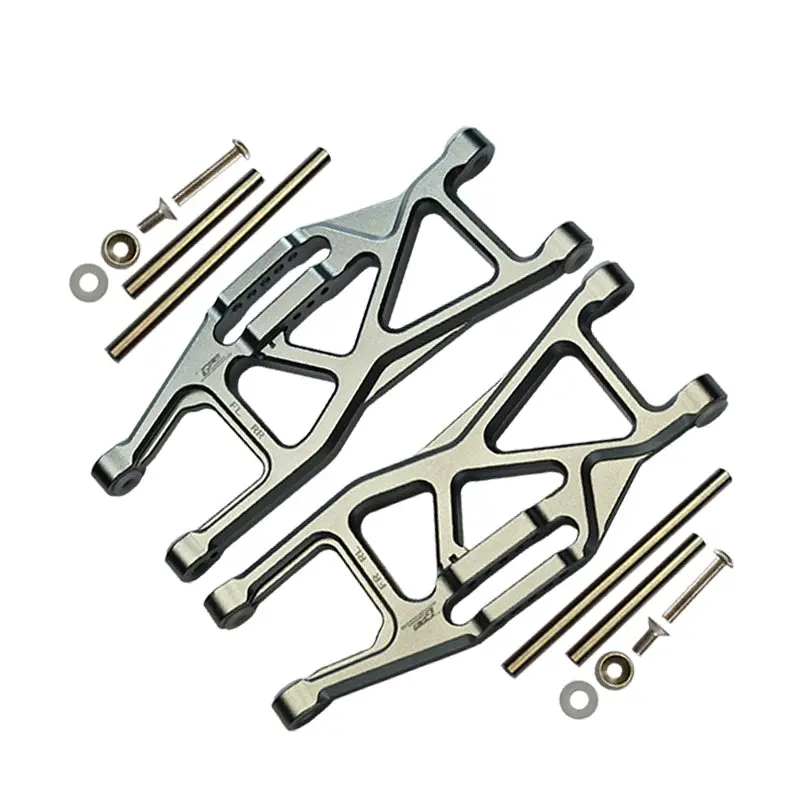 Aluminium Front Or Rear Lower Arms For Traxxas 1/10 Maxx With Widemaxx Monster Truck 89086-4 - 14Pc Set Gray Silver 1