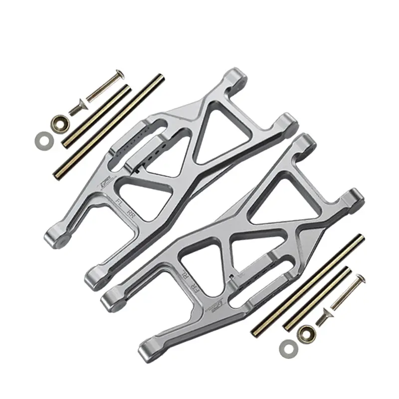 Aluminium Front Or Rear Lower Arms For Traxxas 1/10 Maxx With Widemaxx Monster Truck 89086-4 - 14Pc Set Silver 1