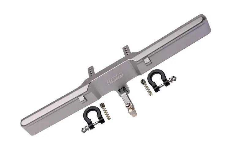 Aluminium Rear Bumper Mount + D-Rings + Tow Hook For Traxxas Trx-4 Ford Bronco (82046-4) - 1 Set Gray Silver 1