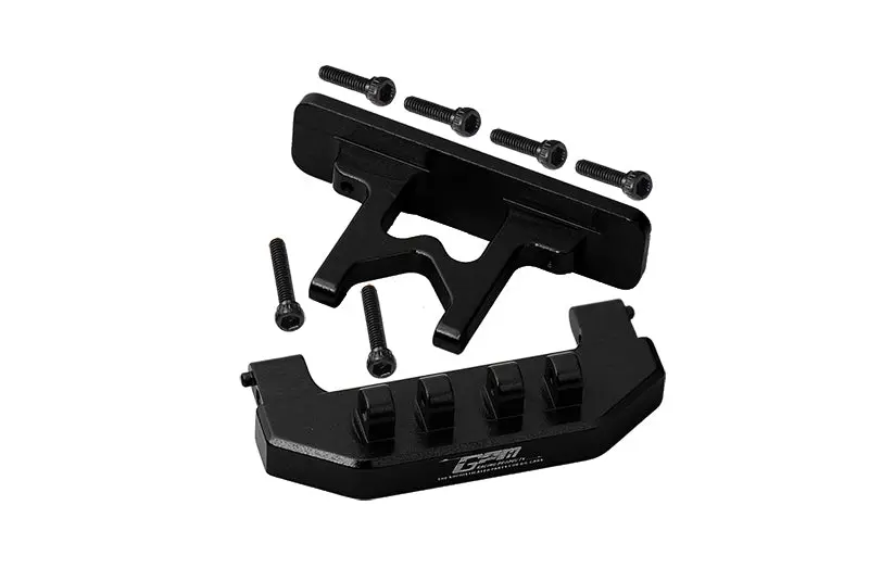 Aluminium Rear Bumper + Rear Bodyshell Mount For Axial 1:24 Scx24 Deadbolt Axi90081 - 8Pc Set Black 1
