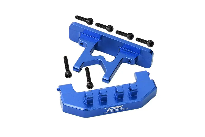 Aluminium Rear Bumper + Rear Bodyshell Mount For Axial 1:24 Scx24 Deadbolt Axi90081 - 8Pc Set Blue 1