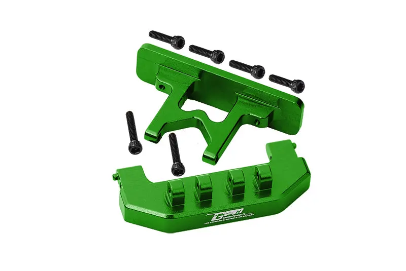 Aluminium Rear Bumper + Rear Bodyshell Mount For Axial 1:24 Scx24 Deadbolt Axi90081 - 8Pc Set Green 1