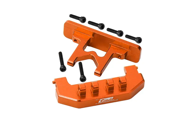Aluminium Rear Bumper + Rear Bodyshell Mount For Axial 1:24 Scx24 Deadbolt Axi90081 - 8Pc Set Orange 1