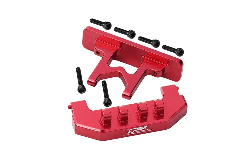 Aluminium Rear Bumper + Rear Bodyshell Mount For Axial 1:24 Scx24 Deadbolt Axi90081 - 8Pc Set Red 1