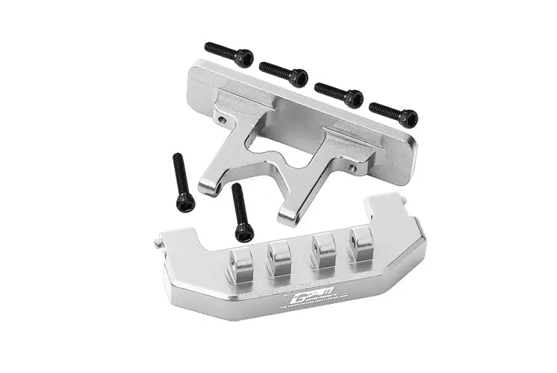 Aluminium Rear Bumper + Rear Bodyshell Mount For Axial 1:24 Scx24 Deadbolt Axi90081 - 8Pc Set Silver 1