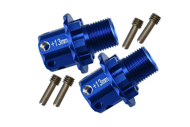 Aluminum 13Mm Hex Adapters For Arrma Typhon / Talion / Kraton / Senton / Outcast / Notorious / Infraction / Limitless - 1Pr Set Blue 1