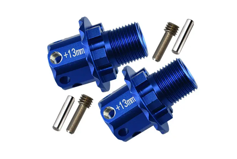 Aluminum 13Mm Hex Adapters For Traxxas 1/8 4Wd Sledge Monster Truck 95076-4 - 6Pc Set Blue 1