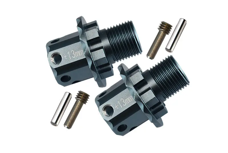 Aluminum 13Mm Hex Adapters For Traxxas 1/8 4Wd Sledge Monster Truck 95076-4 - 6Pc Set Gray Silver 1
