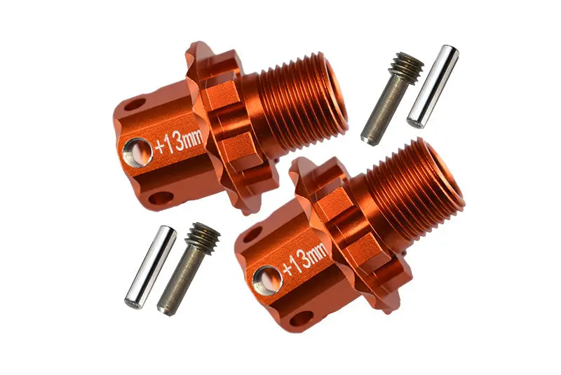 Aluminum 13Mm Hex Adapters For Traxxas 1/8 4Wd Sledge Monster Truck 95076-4 - 6Pc Set Orange 1