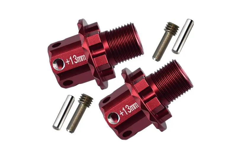 Aluminum 13Mm Hex Adapters For Traxxas 1/8 4Wd Sledge Monster Truck 95076-4 - 6Pc Set Red 1